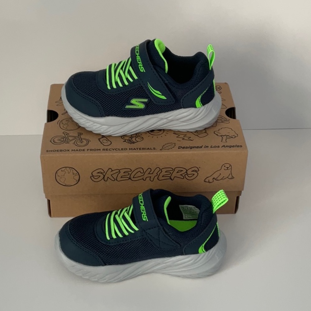 Skechers toddler Boys Nitro Print - Rowzer Fastening Strap Casual Size 7